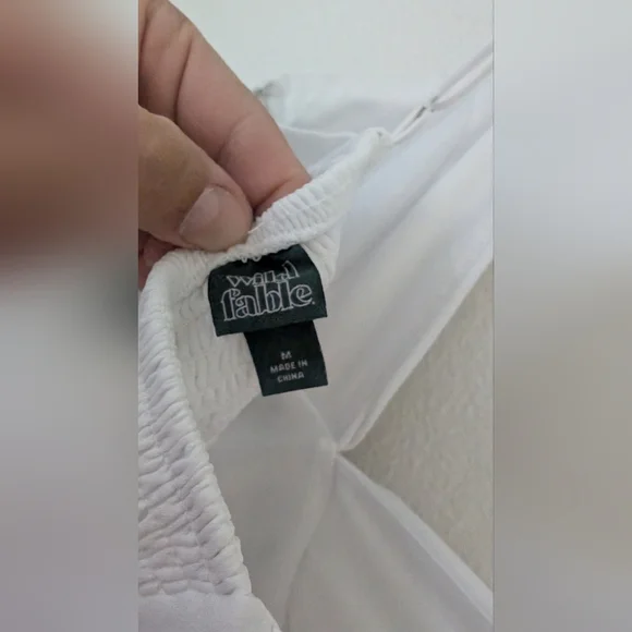 wild fable White Smocked Top with Tag Detail - Picture 3 of 10